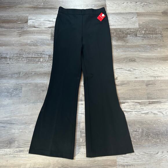 NWT Spanx Black Flare Dress Pants with Double Side Slits Tall Size Large Long - Picture 1 of 6